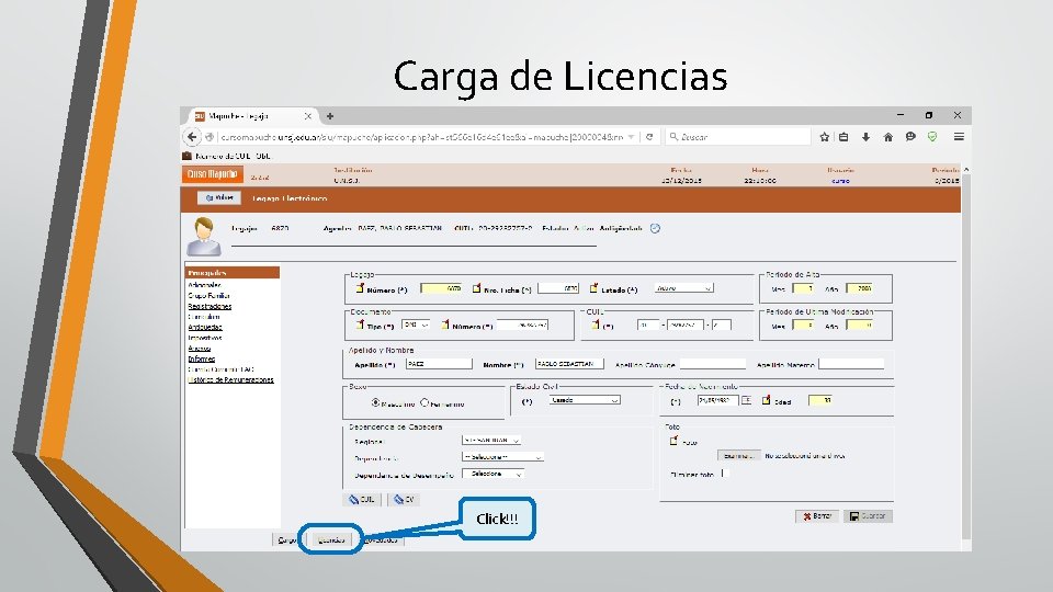 Carga de Licencias Click!!! 