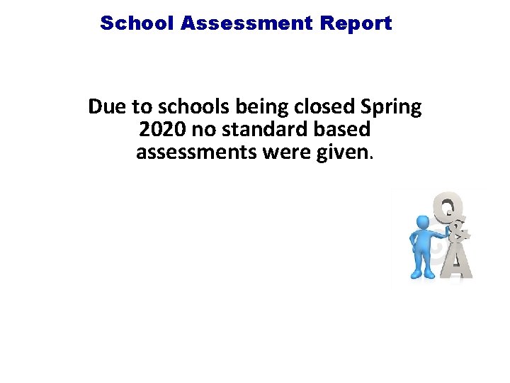 School Assessment Report Due to schools being closed Spring 2020 no standard based assessments