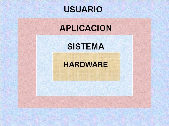 USUARIO APLICACION SISTEMA HARDWARE 