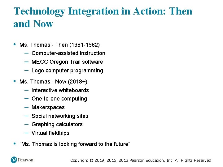 Technology Integration in Action: Then and Now • Ms. Thomas - Then (1981 -1982)