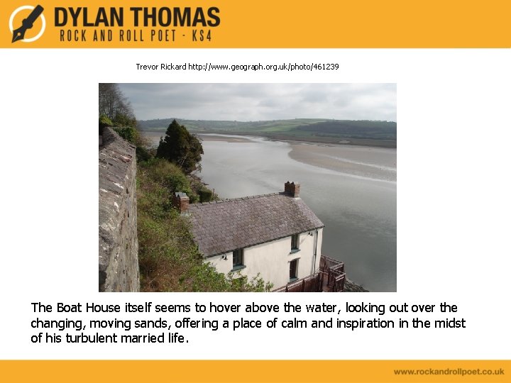Trevor Rickard http: //www. geograph. org. uk/photo/461239 The Boat House itself seems to hover