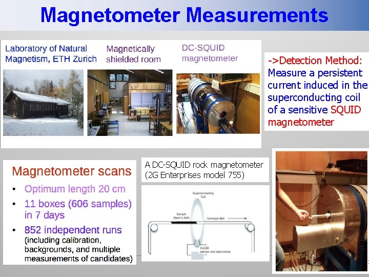 Magnetometer Measurements ->Detection Method: Measure a persistent current induced in the superconducting coil of
