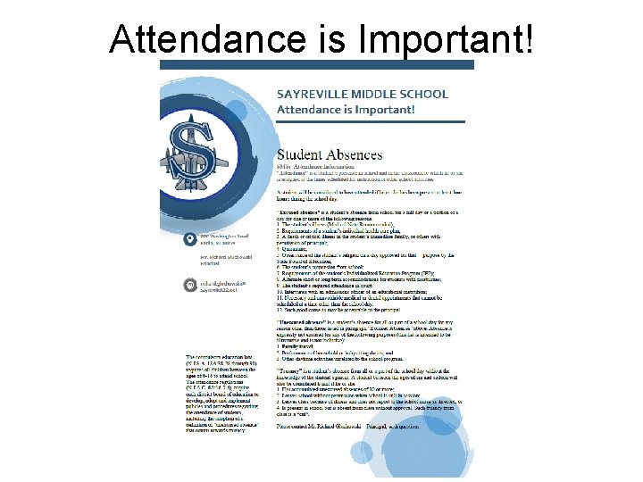 Attendance is Important! 