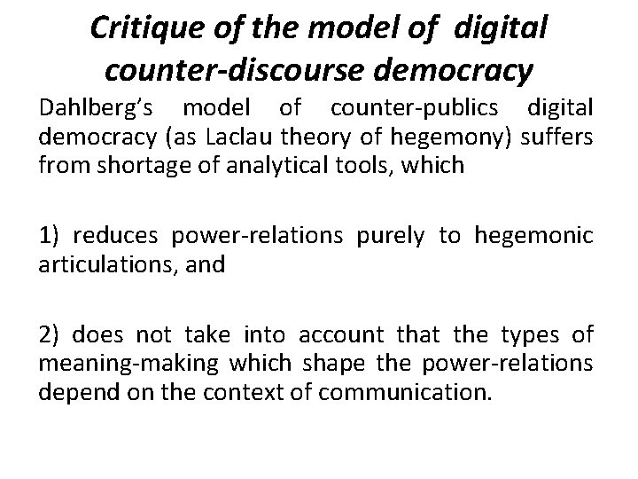 Semiotic Analysis of Power relations in Online Communication