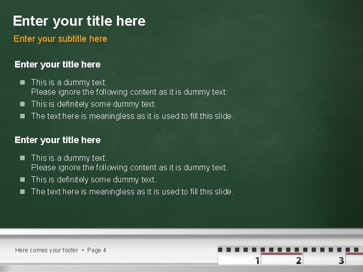 Enter your title here Enter your subtitle here Enter your title here n This