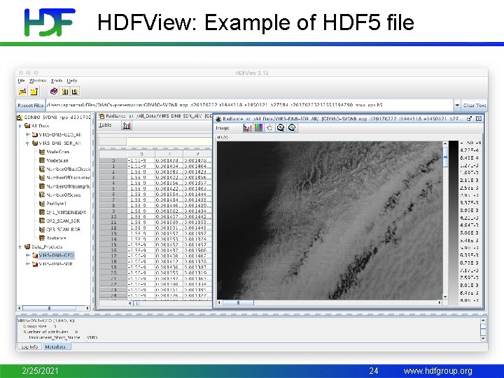 HDFView: Example of HDF 5 file 2/25/2021 24 www. hdfgroup. org 