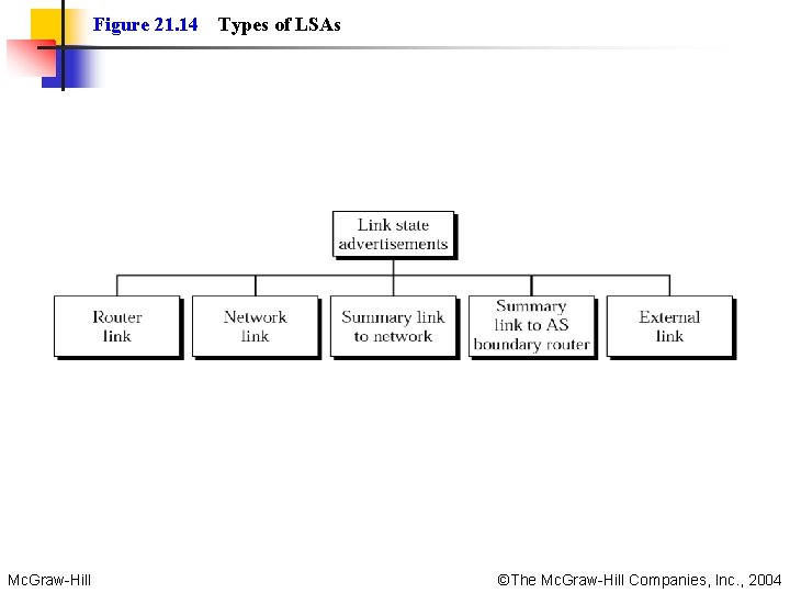 Figure 21. 14 Types of LSAs Mc. Graw-Hill ©The Mc. Graw-Hill Companies, Inc. ,