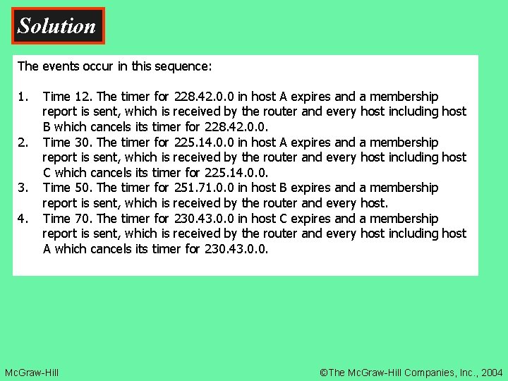 Solution The events occur in this sequence: 1. 2. 3. 4. Time 12. The