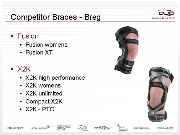 Competitor Braces - Breg § Fusion • Fusion womens • Fusion XT § X