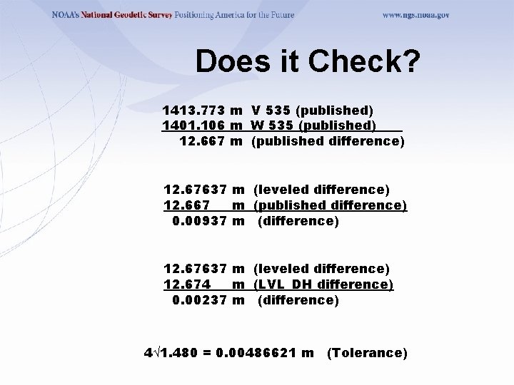Does it Check? 1413. 773 m V 535 (published) 1401. 106 m W 535