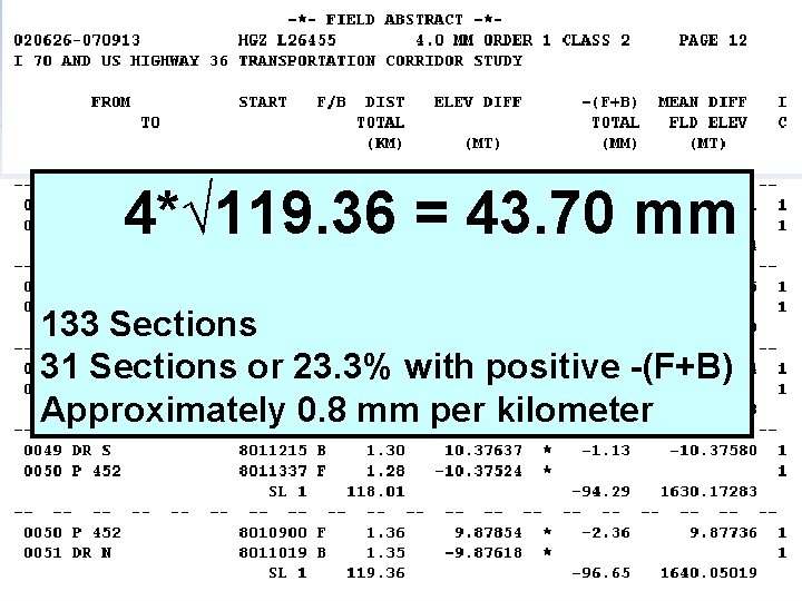 4*√ 119. 36 = 43. 70 mm 133 Sections 31 Sections or 23. 3%