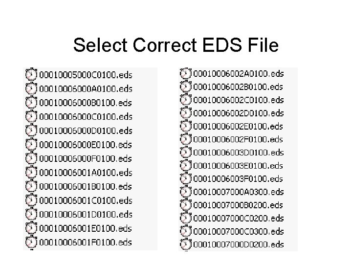 Select Correct EDS File 