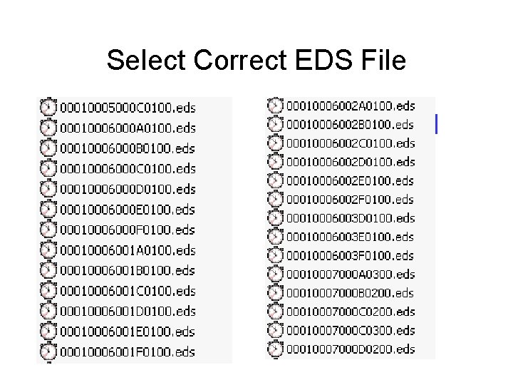 Select Correct EDS File 