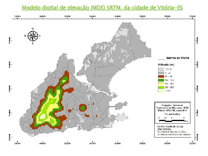 Modelo digital de elevação (MDE) SRTM, da cidade de Vitória-ES 