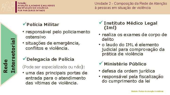 Coleção: ATENÇÃO A HOMENS E MULHERES EM SITUAÇÃO DE VIOLÊNCIA POR PARCEIROS ÍNTIMOS Intersetorial