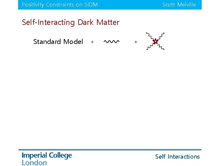 Positivity Constraints on SIDM Scott Melville Self-Interacting Dark Matter Standard Model + + Self