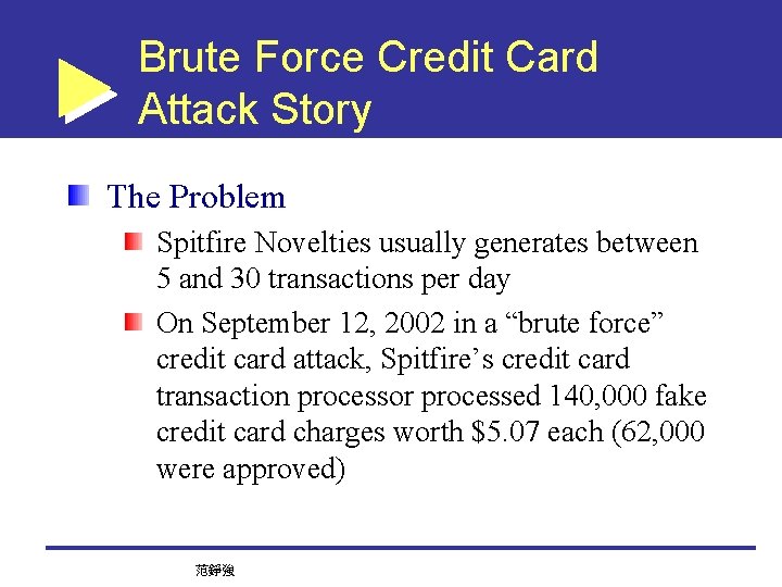 Brute Force Credit Card Attack Story The Problem Spitfire Novelties usually generates between 5