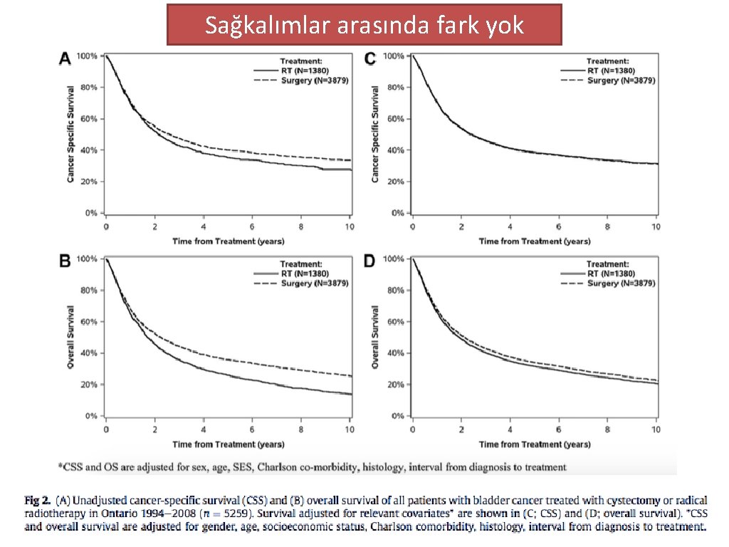 Sağkalımlar arasında fark yok 