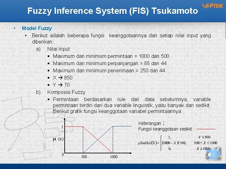 Fuzzy Inference System (FIS) Tsukamoto • Model Fuzzy • Berikut adalah beberapa fungsi keanggotaannya