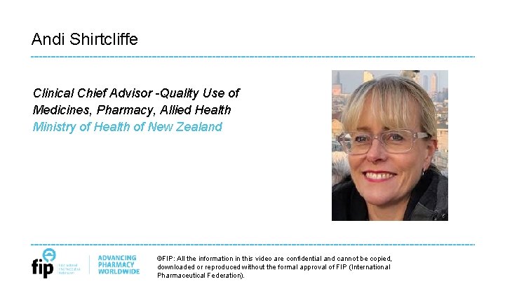 Andi Shirtcliffe Clinical Chief Advisor -Quality Use of Medicines, Pharmacy, Allied Health Ministry of