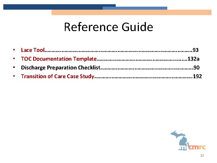 Reference Guide • • Lace Tool……………………………………………. . 93 TOC Documentation Template…………………………. . …. 132