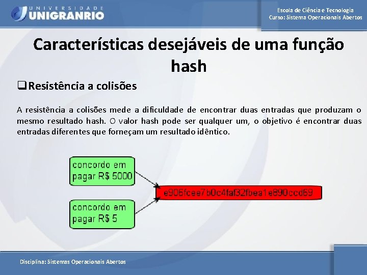 Escola de Ciência e Tecnologia Curso: Sistema Operacionais Abertos Características desejáveis de uma função