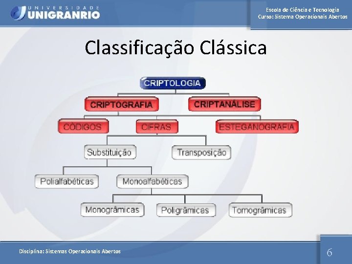 Escola de Ciência e Tecnologia Curso: Sistema Operacionais Abertos Classificação Clássica Disciplina: Sistemas Operacionais