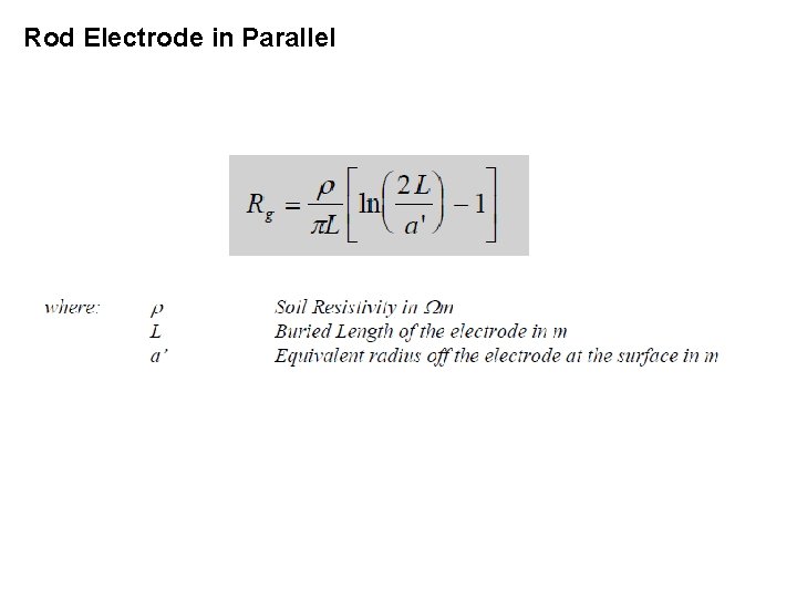 Rod Electrode in Parallel 