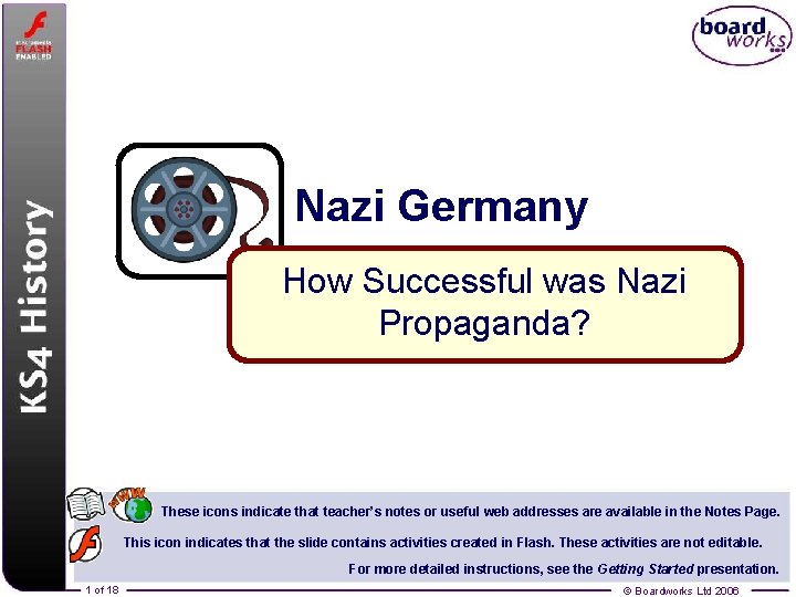 Nazi Germany How Successful was Nazi Propaganda? These icons indicate that teacher’s notes or