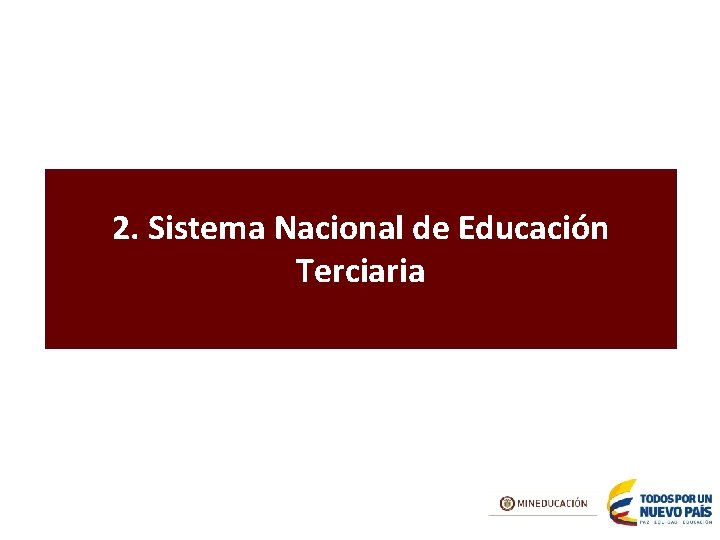 2. Sistema Nacional de Educación Terciaria 