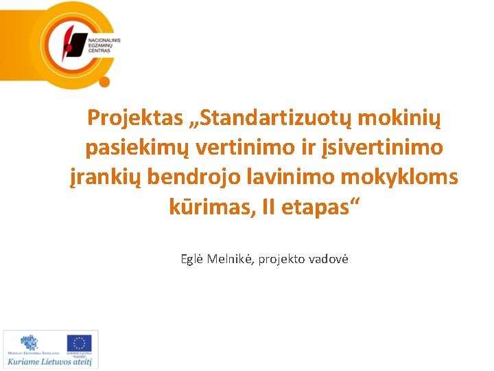 Projektas „Standartizuotų mokinių pasiekimų vertinimo ir įsivertinimo įrankių bendrojo lavinimo mokykloms kūrimas, II etapas“