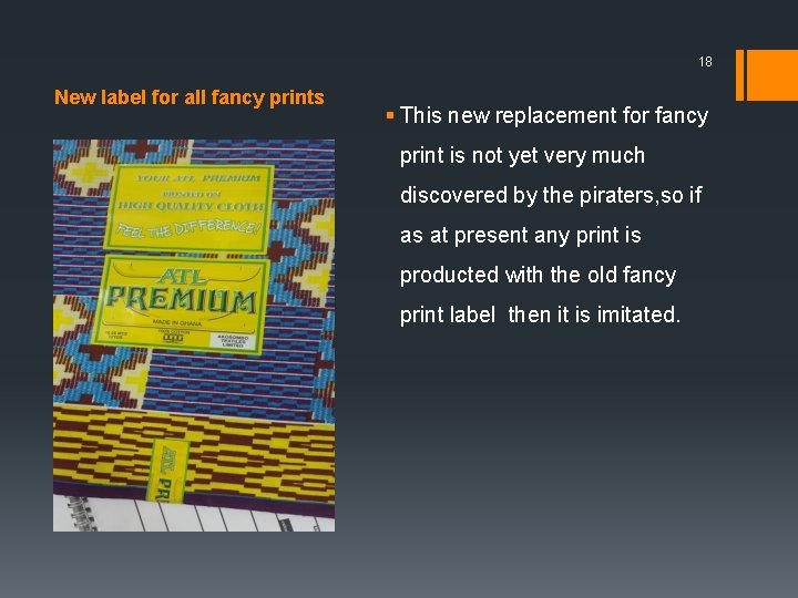 18 New label for all fancy prints § This new replacement for fancy print