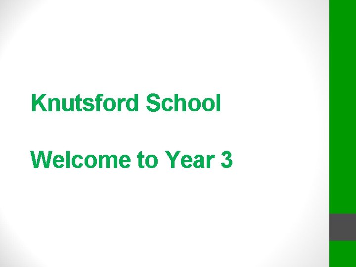 Knutsford School Welcome to Year 3 