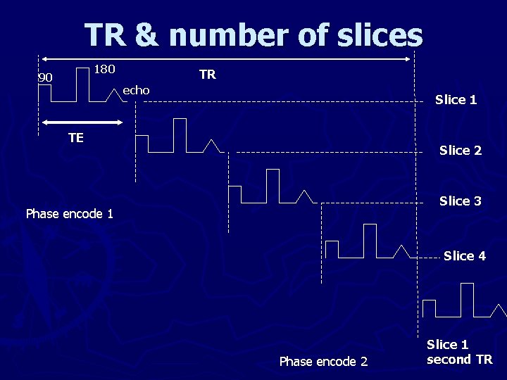 TR & number of slices 180 90 TR echo Slice 1 TE Slice 2