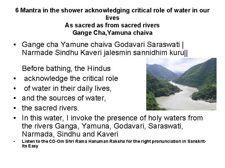 6 Mantra in the shower acknowledging critical role of water in our lives As