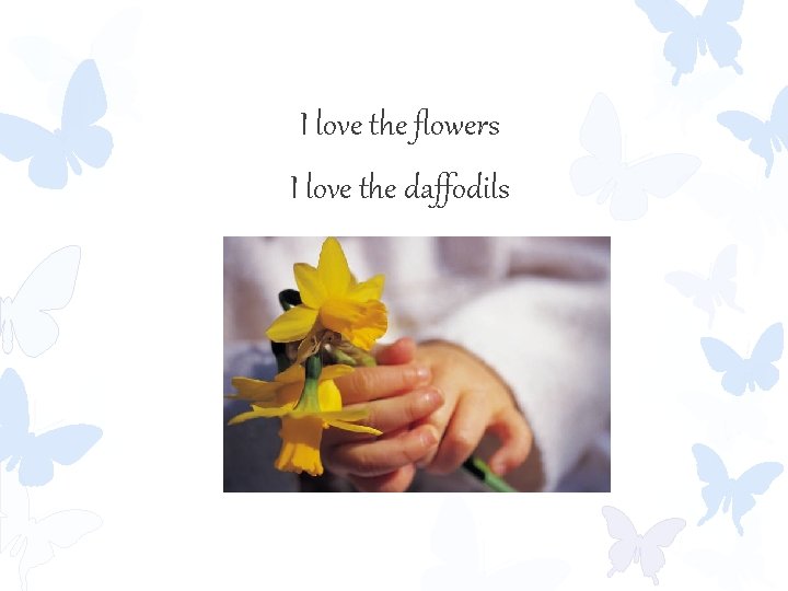 I love the flowers I love the daffodils 