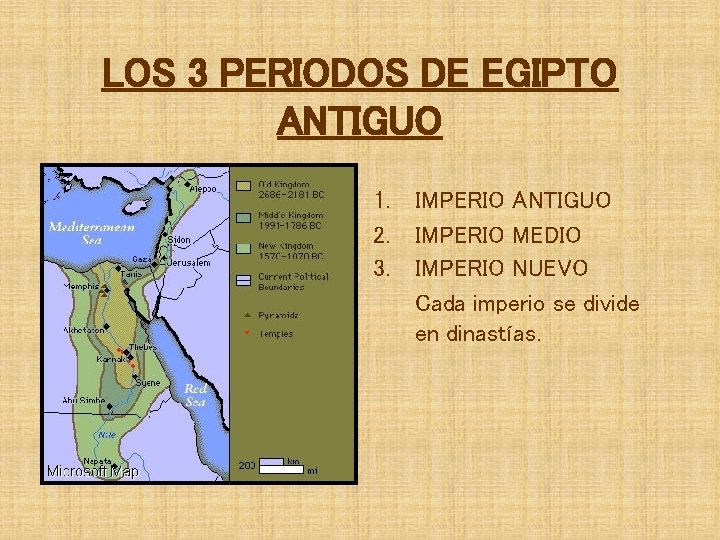 LOS 3 PERIODOS DE EGIPTO ANTIGUO 1. 2. 3. IMPERIO ANTIGUO IMPERIO MEDIO IMPERIO