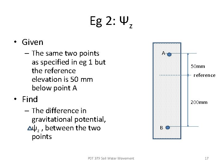 Eg 2: Ψz • Given – The same two points as specified in eg