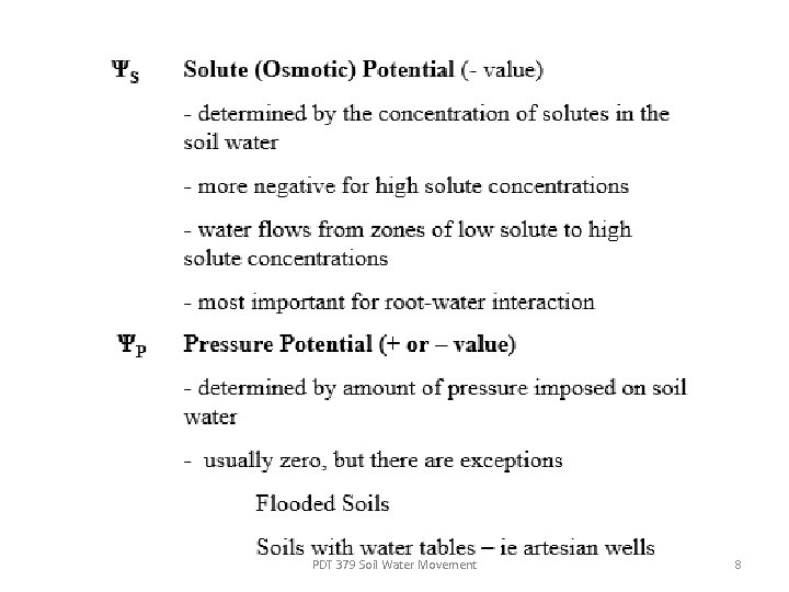 PDT 379 Soil Water Movement 8 