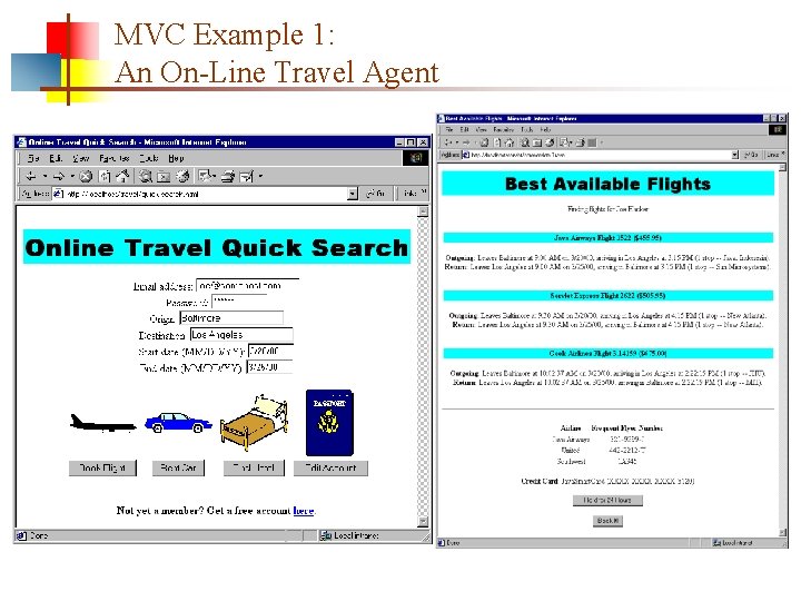 MVC Example 1: An On-Line Travel Agent 