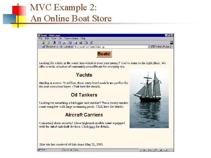 MVC Example 2: An Online Boat Store 