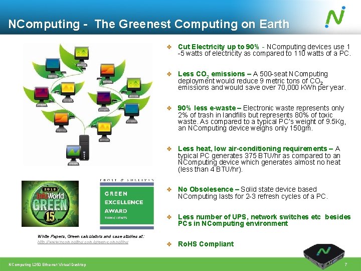 NComputing - The Greenest Computing on Earth v Cut Electricity up to 90% -