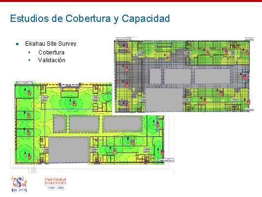 Estudios de Cobertura y Capacidad ● Ekahau Site Survey • Cobertura • Validación 