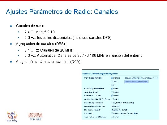 Ajustes Parámetros de Radio: Canales ● Canales de radio: • • ● Agrupación de