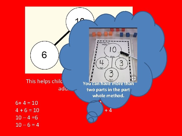 This helps children to see between Youthe canrelationship have more than addition andtwo subtraction.