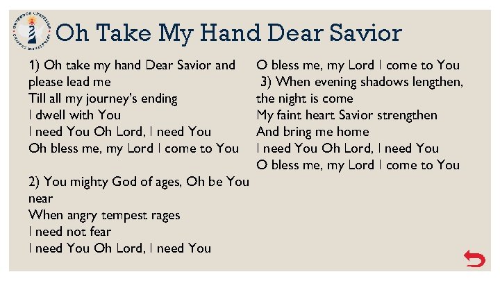 Oh Take My Hand Dear Savior 1) Oh take my hand Dear Savior and