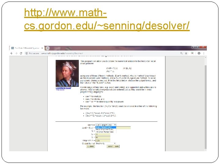 http: //www. mathcs. gordon. edu/~senning/desolver/ 