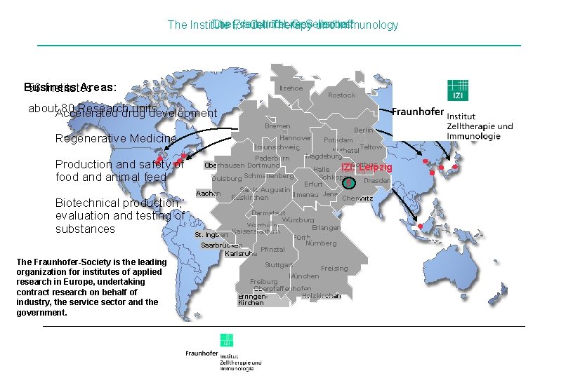 Die for Fraunhofer-Gesellschaft The „Verbund Life Sciences“ The Institute Cell Therapy und Immunology Business