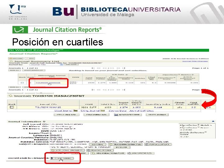 Posición en cuartiles 