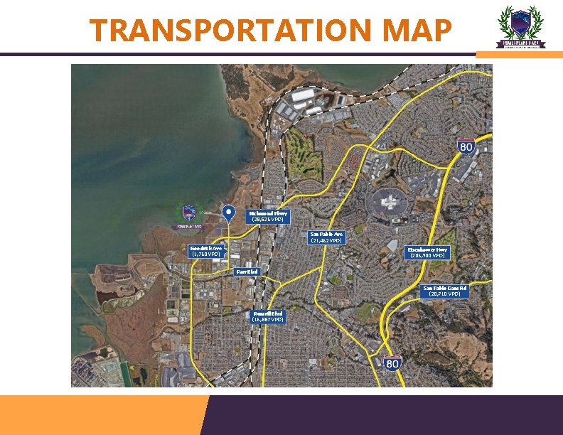 TRANSPORTATION MAP Richmond Pkwy (28, 526 VPD) San Pablo Ave (21, 462 VPD) Goodrick